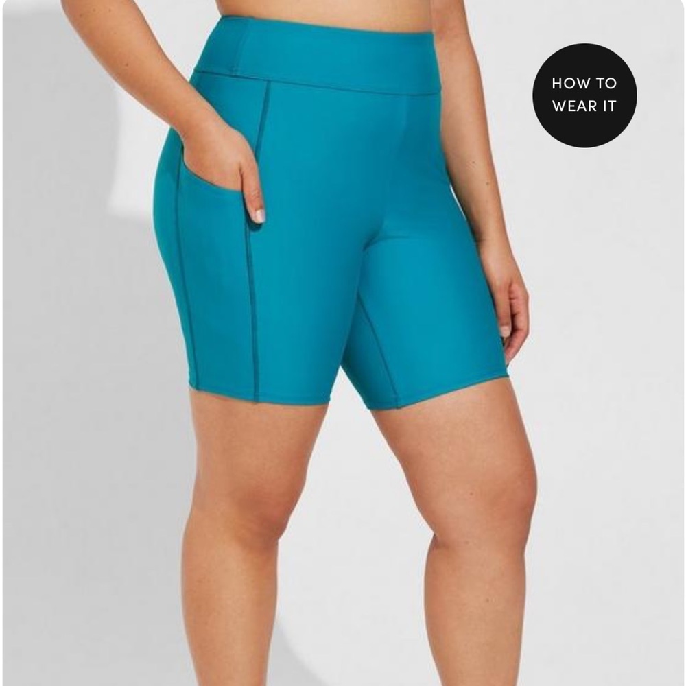 New! Torrid sz 3 Swim Bathing Suit Biker Short With Pockets Bottoms 3X‎